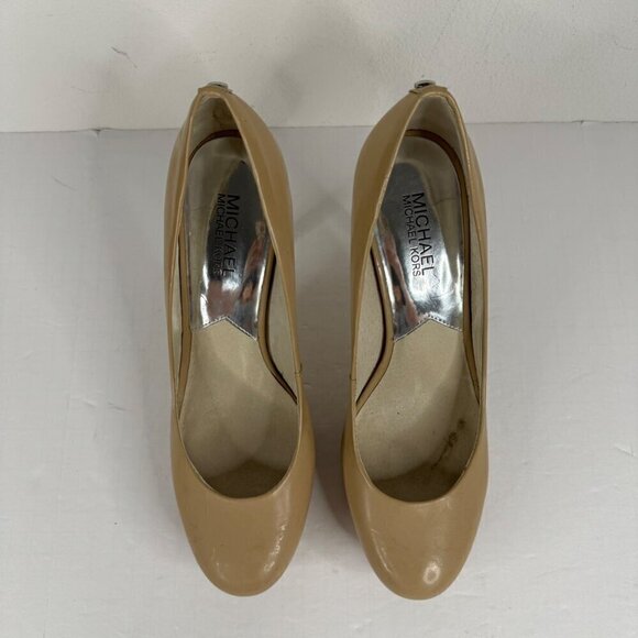 MICHAEL Michael Kors Nude Beige Ionna Pump Platform Round Toe Stiletto 9M EUC - Picture 3 of 11